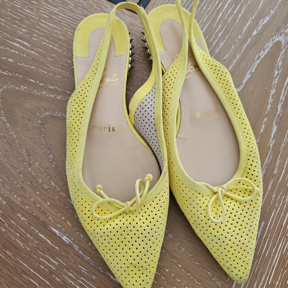 Christian Louboutin yellow flat slingbacks size 36.5 used